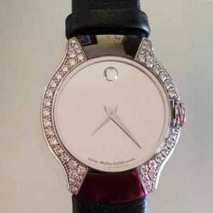 Exquisite, RARE Movado Allia, mirror face with .45 carat diamonds